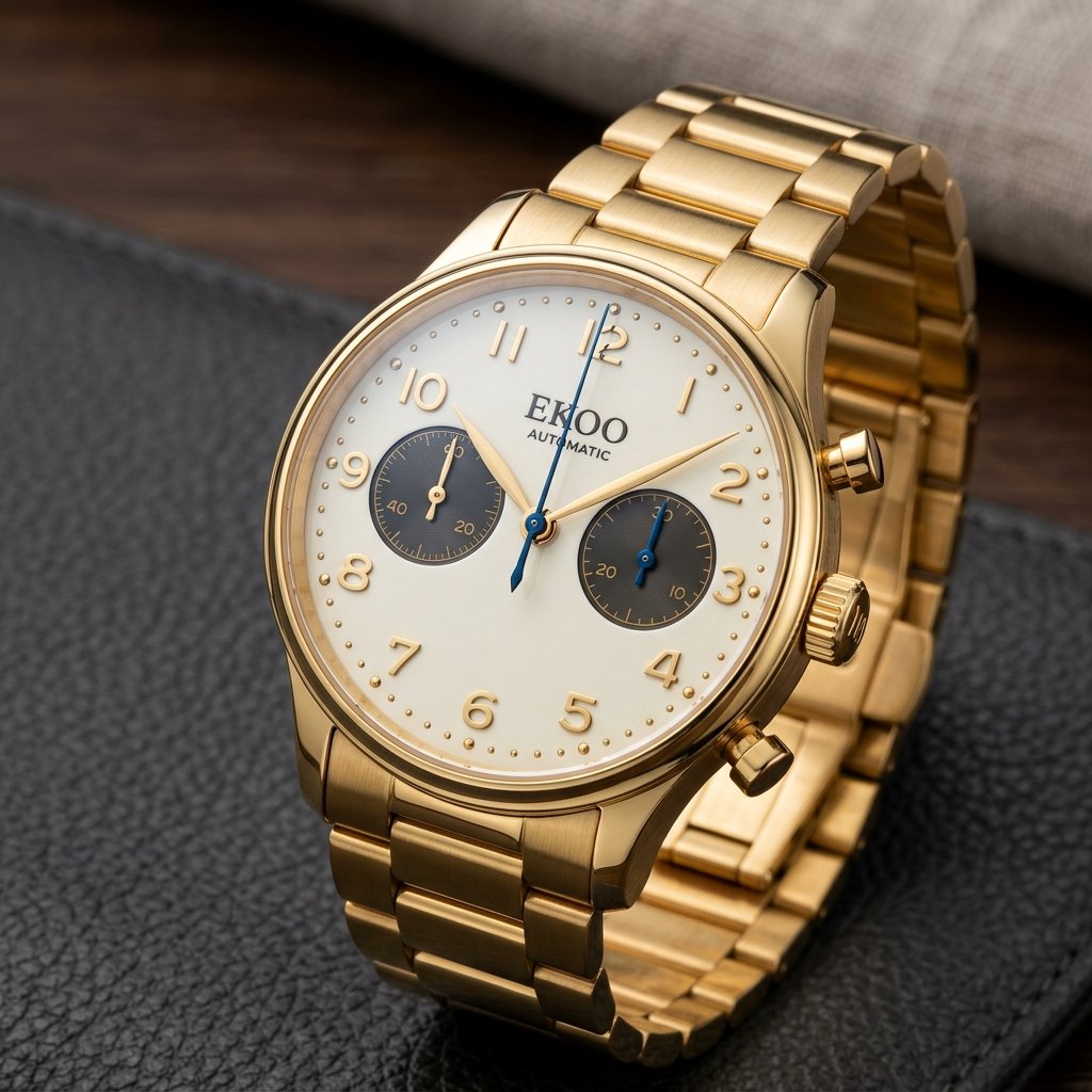 EKOO Sovereign Bi-Compax Chronograph 18K Solid Gold (Men's 42mm)