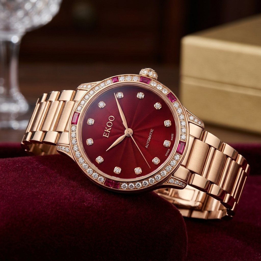 EKOO Ruby Heritage Guilloché 18K Rose Gold (Women's 32mm)
